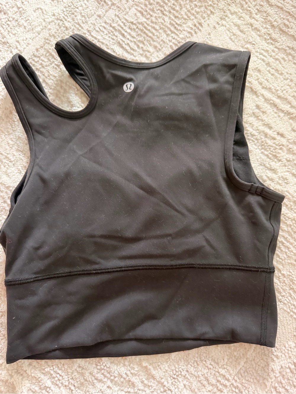 Lululemon Black mastered motion cropped tank